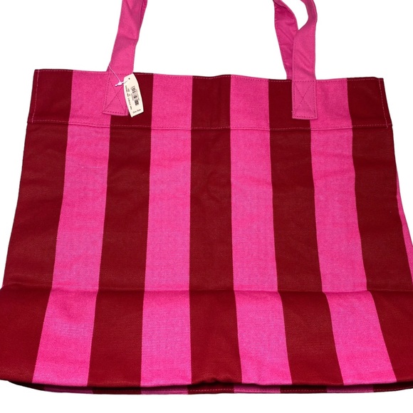 NWT Victoria’s Secret Pink and Red Striped Tote bag - Picture 5 of 8